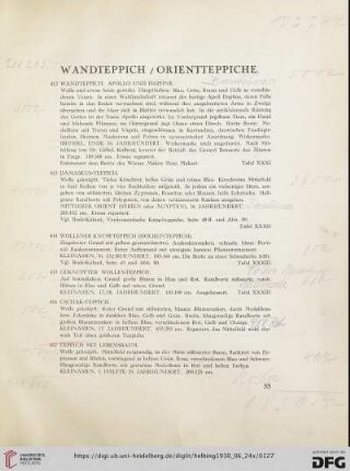 Wandteppiche, Orientteppiche (Nr. 412-452)