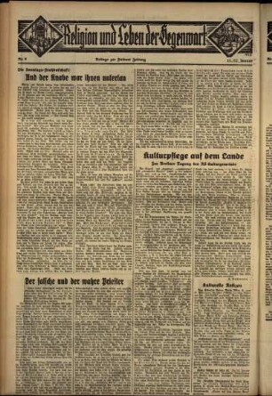 Zweite Ausgabe vom Sonntag, den 12. Januar 1936.