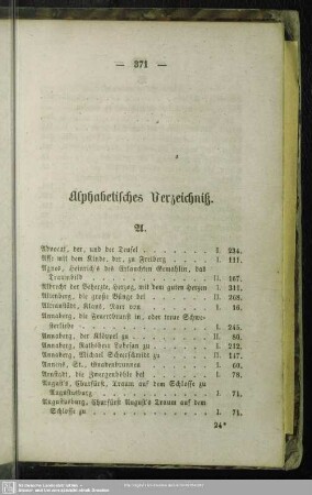 Alphabetisches Verzeichniß