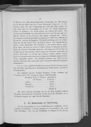 2. Die Bestandtheile der Bevölkerung.