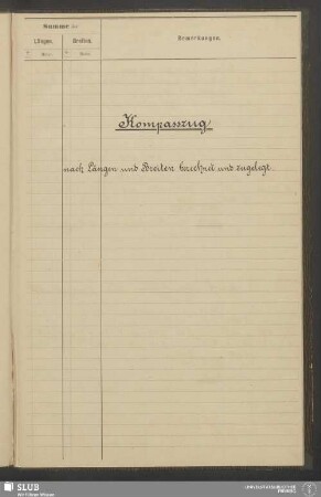 Kompasszug nach Längen und breiten und zugelegt