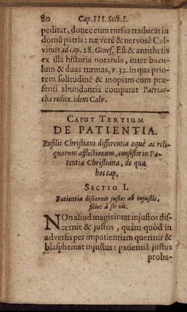 Caput Tertium. De Patientia.