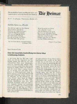 Nr. 10, 78. Jahrgang, Neumünster, Oktober 1971