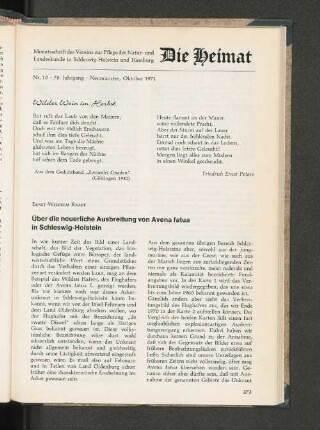 Nr. 10, 78. Jahrgang, Neumünster, Oktober 1971