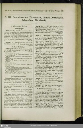 O. III. Scandinavien (Dänemark, Island, Norwegen, Schweden, Finnland)