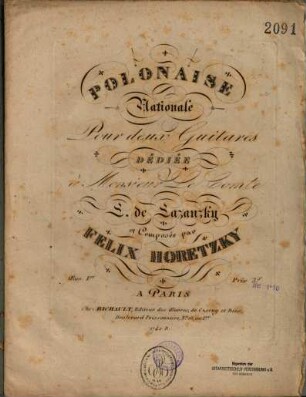 Polonaise nationale : pour deux guitares ; oeuv. 1er