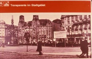 Transparent vor dem Schumanntheater am Hauptbahnhof