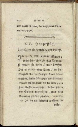 XIV. Hauptstück. Der Vater ein Patriot, der Ehlose.