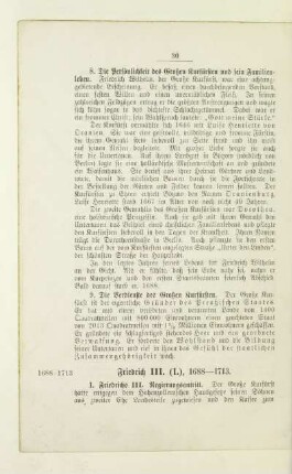 Friedrich III. (I.), 1688 - 1713