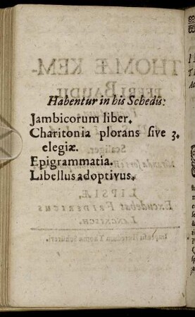 Habentur in his schedis