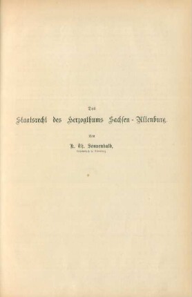Das Staatsrecht des Herzogthums Sachsen-Altenburg