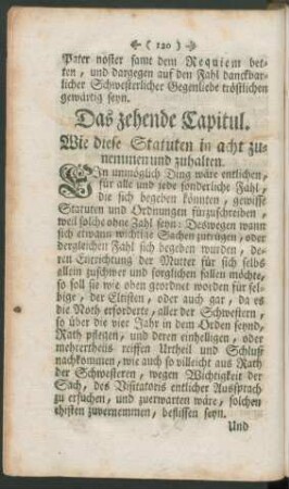 Das zehende Capitul.
