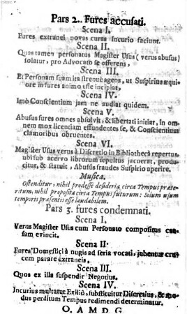 Processus iudicialis contra fures temporis : [Periocha]