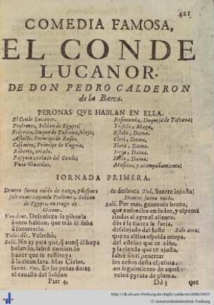 El Conde Lucanor.
