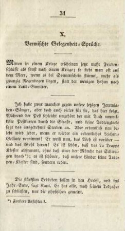 X. Vermischte Gelegenheit-Sprüche