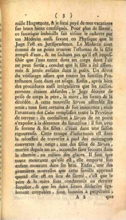 Avis au public sur les parricides imputés aux Calas et aux Sirven