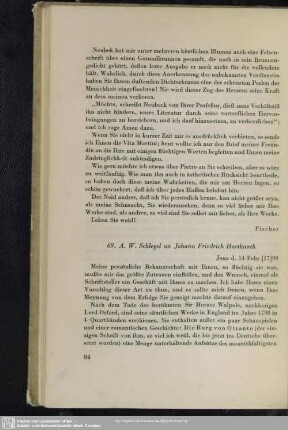Johann Friedrich <der Jüngere> Hartknoch an August Wilhelm von Schlegel, Jena, 14.02.1799