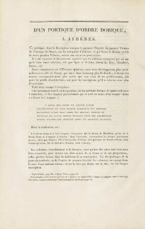 D'un portique d'ordre dorique, à Athènes.