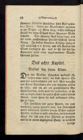 Das achte Kapitel. Dickius bey seinen Eltern.