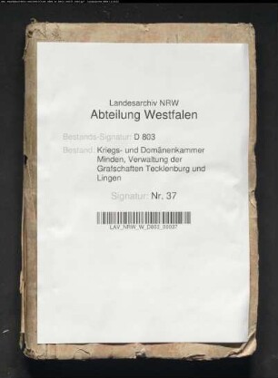 Hypothekenbuch der Bauerschaft Senlich (Sennlich), Vogtei Cappeln