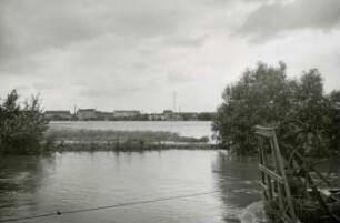 Blick auf Großzschocher 18. Juli, 1 Woche nach Höchststand, Hochwasser Juli 1954