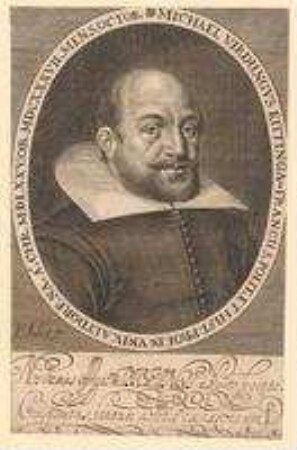 Michael Virdung aus Kitzingen, Professor für Geschichte und Politik in Altdorf; geb. 1575; gest. Oktober 1637