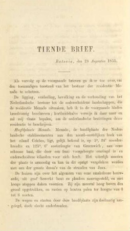Tiende brief. Batavia, den 28 Augustus 1855
