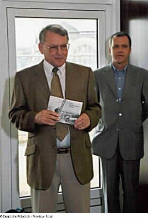 Ansprache von Prof. Jürgen Hering (SLUB), daneben Wolfgang Hesse (SLUB/Deutsche Fotothek)