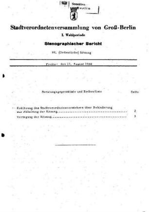 Nr. 81, 6. September 1948, Ordentliche Sitzung