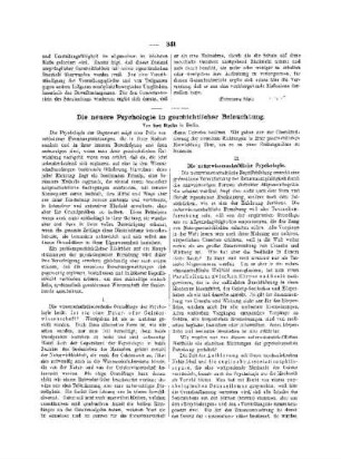 Die neuere Psychologie in geschichtlicher Beleuchtung