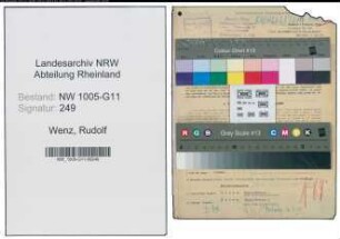 Entnazifizierung Rudolf Wenz , geb. 21.11.1884 (Betriebsinhaber)