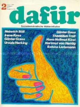 "dafür", Zeitschrift der Sozialdemokratischen Wählerinitiative zur Bundestagswahl 1969