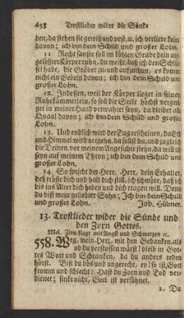 13. Trostlieder wider die Sünde und den Zorn Gottes
