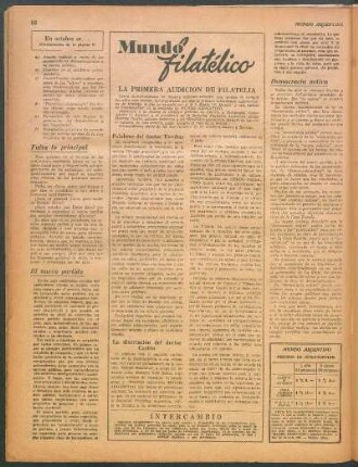 La primera audición de filatelia