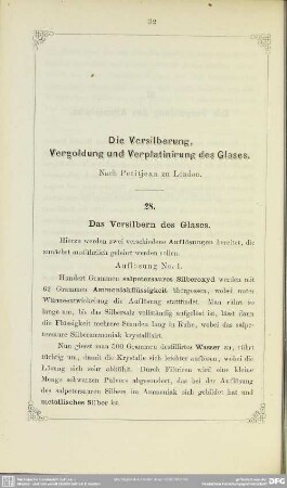28. Das Versilbern des Glases