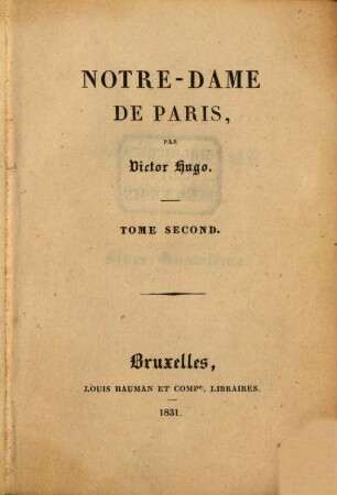 Oeuvres de Victor Hugo, 9. Notre-Dame de Paris ; 2
