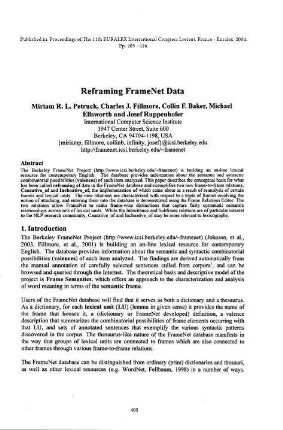Reframing FrameNet Data