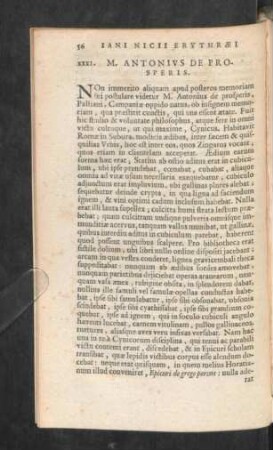 XXXI. M. Antonius de Prosperis.