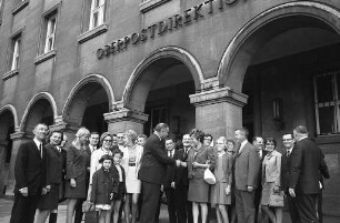 Freundschaftsbesuch von Postbeamten aus Nancy in der Partnerstadt Karlsruhe.