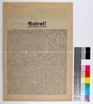 Aufruf der Deutschen Friedensgesellschaft gegen die vom Vorsitzenden des Alldeutschen Verbandes geforderte Erhöhung der Wehrvorlage