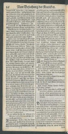 Von besuchung der Krancken.