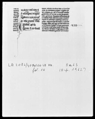 Glossa ordinaria in Jeremiam et Threnos — Initiale V, Folio 16recto