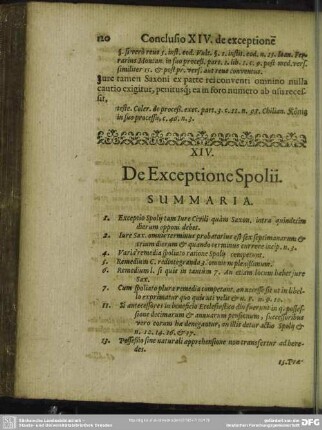 XIV. De Exceptione Spolii
