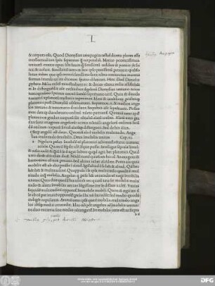 Sup[er] angelu[m] est deus. Quonia[m] a[n]i[m]a e[st] mobilis multitudo. Angelus multitudo i[m]mobilis. Deus i[m]mobilis unitas Cap.vi.
