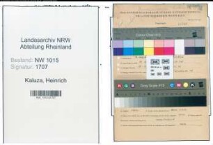Entnazifizierung Heinrich Kaluza , geb. 13.12.1896 ()