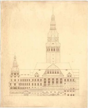 Billing, Hermann; Dresden (Sachsen); Rathaus - Vorderfassade (Ansicht)