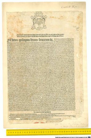 Copia bulle extensionis indulgentiarum plenarie remissionis pro tuitione fidei catholicae contra thurcos ad hospitale sancti Johannis hierosolomitani in Rhodis concessarum : Mit Summarium bullae