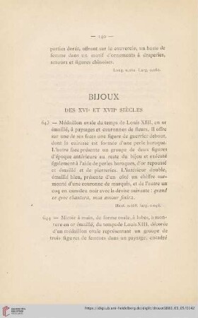 Bijoux (Nr. 643 - 699)