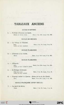 Tableaux anciens (Nr. 1-25)