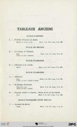 Tableaux anciens (Nr. 1-25)